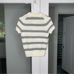 Madewell NWT Polo Sweater Tee Stripe Bright Ivory Photo 2