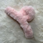 Peach Fluffy Claw Clip Pink Photo 0