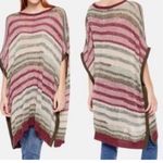 NWT Multi Color Knit Poncho Sweater Pullover Green Size L Photo 1