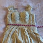 NWOT cream chiffon short sleeve homecoming dress size 4 floral appliqué Photo 8