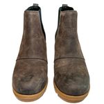 Sorel  Joan of Arctic Wedge II Chelsea Leather Lug Sole Ankle Boot Brown Black 8 Photo 1