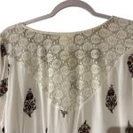 Fig & Flower Top Tunic Floral Crochet White Peasant Prairie SZ MD Boho Chic Y2K Size M Photo 5
