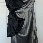 Cray Silver Black Strapless Bow Dress Size M Silver Size M Photo 0