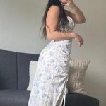 Midi Floral Dress With Side Slit Multi Size 6 Photo 2