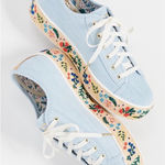 Keds Anthropologie Rifle Paper Co Rosalie Blue Embroidered Floral Sneakers 8.5 Photo 0