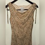 Jonathan Martin y2K  beige floral cowl neck midi dress in a silk blend Size 9 Photo 4