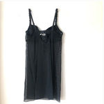 Parisa Vintage Y2K 00s Black Floral Embroidered Sheer Mesh Babydoll 38B Photo 2