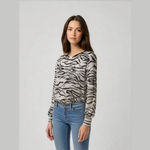 Social Standard By Sanctuary Sweater Woman's Medium Gray Black‎ Puff Sleeve Black Photo 1