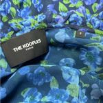 The Kooples Size 2 100% Silk Blue Floral Ruffle Dress Flowy Long Sleeve Cocktail Photo 12