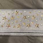 Jimmy Choo Long Wallet Silver Star-Studded with Rhinestones Blue Grey Leather Photo 7