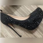 Lauren Lorraine Black Platform Pump with Glitter Heel 6.5 Photo 1