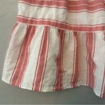 Loft  red white striped shimmer tiered peplum babydoll tank top size medium Photo 6