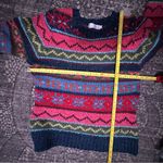 Relais Knitware Vintage Women’s Size M Blue Pink Red Fairisle Crewneck Sweater Size M Photo 5