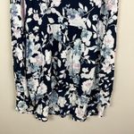 J. Jill Midi‎ Dress PM Navy Blue Floral Shift Ruffle High Low Hem Petite Medium Size undefined Photo 4