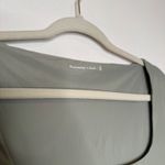 Abercrombie & Fitch Abercrombie Sage Green Soft Matte Seamless Long sleeve Squareneck Bodysuit Photo 3
