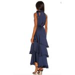 Elliatt  Bold Halter Ruffle Maxi Dress Midnight Navy Formal Style Size Small Photo 1