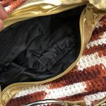 Y2K Mcbling Clubbing Party Gold metallic faux leather hobo shoulder hand bag Photo 3