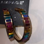 Rampage New  Multi-color crystals baguette clip on earrings Photo 1