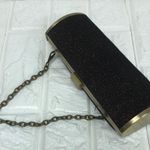 Unlisted  bronze glitter & gold clutch oval purse 8.5”‎ x 3.5” Photo 3