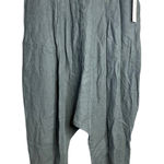 LURDES BERGADA Harem Trousers Pant Size S Cropped Drop Crotch Linen Blend NWT Green Photo 0