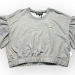 DKNY Cropped Sweater Womens XL Gray Short Sleeve Cozy Loungewear Minimalist Photo 0