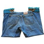Levi's LeatheRock USA Custom Beaded Hem Jeans Blue Size 32 Photo 3