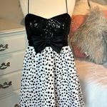 Blondie Nites Esther Ramirez Black Sequin Ruffle Lining White Polka Dot Womens 7 Photo 2