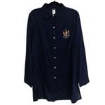 Ralph Lauren Lauren  Camp Shirt Button Up Tunic Navy Blue Anchor Emblem Medium Photo 1
