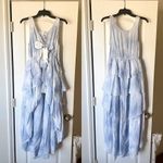Love Shack Fancy Dress Risley High-Low Tie-Dye Bow Heather Blue Hand Dye P NWT Photo 2