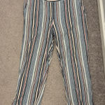 Chico's Chico’s Multicolor Vertical Striped Linen Blend Pants Photo 0