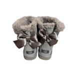 UGG  Gray Sheepskin Suede Mini Bailey Bow Boot II Winter Slip On Ankle Boots 9 Photo 3