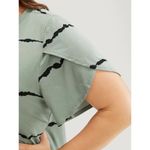 Bloomchic Striped Contrast Petal Sleeve T-Shirt Mint Green 12 Photo 3