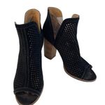 Lucky Brand * Larise Black Suede Leather Ankle Booties Womens US 10 Laser Cut Photo 1