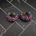 Vintage Clip On Earrings Half Hoop Extra Large Fruit Like Colors Statement Photo 1