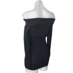 Tiger Mist Black Rib Knit Off Shoulder Long Sleeve Mini Bodycon Sweater Dress S Photo 1