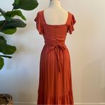 Louna | Flutter Tie Back Midi Dress Orange Size XS Photo 2