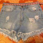 Machine ripped high rise Jean shorts Size 30 Photo 6
