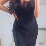 ZARA SATIN DRESS WITH LACE Photo 0