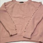 Commonwealth Pink Sweater with Pearl Accents Size L Photo 13