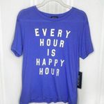 Wildfox Every Hour is Happy Hour Short Sleeve Graphic Tee Medium NWT 100% Cotton Photo 0