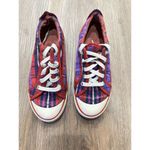 Coach  Barrett Plaid Red &‎ Purple Patent Leather Sneaker Women's Size 7.5 Photo 1