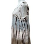Karen Kane  Womens Tunic Top Size M Brown Blue Tie Dye Cold Shoulder Sleeve Photo 3