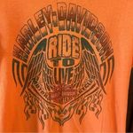 Ride to live Harley‎ Davidson orange shirt size S Photo 5