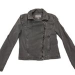 Marrakech Layla Gray Knit Asymmetrical Cropped Moto Jacket Size XS Photo 6