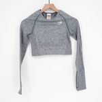 Gymshark Seamless Long Sleeve Cropped Athletic Top Womens Size M Grey Thumbholes Photo 1