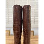 Loeffler Randall Lynn Snip Toe Croc Embossed Block Heel Boots Leather Sz 5.5 NIB Photo 5