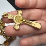 Brown AB Crystal Beaded Rosary Cross Necklace Christian/Catholic INRI Religious Photo 8