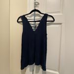 American Eagle Soft And Sexy Rib V Neck Criss Cross Tank Top Photo 2