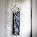 Lovestitch Tie Dyed Print Silk Slip Elegant Black and White Women's Dress Photo 1