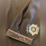 Black Embroidered Women's Top w satin details boho summer business casual cotton Size L Photo 7